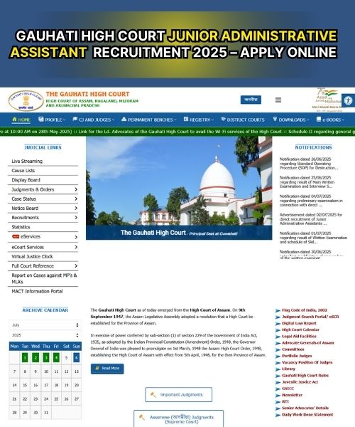 Gauhati High Court JAA Recruitment 2025 – Apply Online for 367 Vacancies