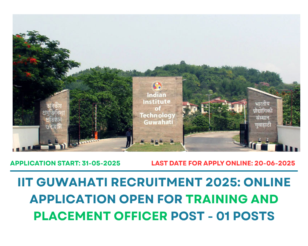 IIT Guwahati Recruitment 2025: Online Application Open for Training and Placement Officer Post