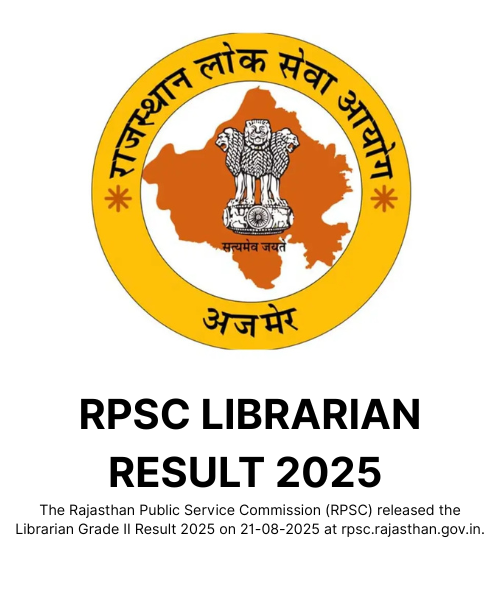 RPSC Librarian Grade II Result 2025 Declared