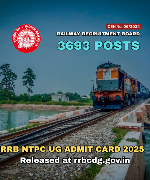 RRB NTPC UG Admit Card 2025 Released at rrbcdg.gov.in