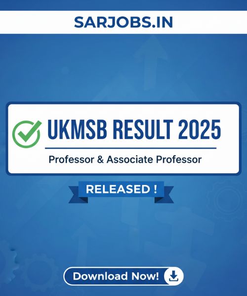 UKMSSB Professor and Associate Professor Result 2025 Released