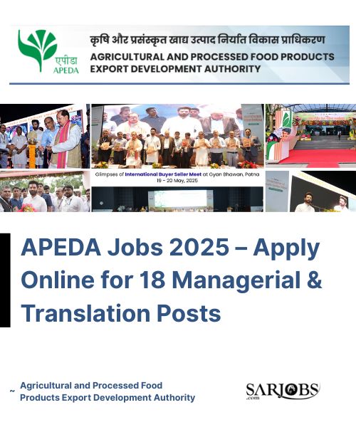 APEDA Jobs 2025 – Apply Online for 18 Managerial & Translation Posts