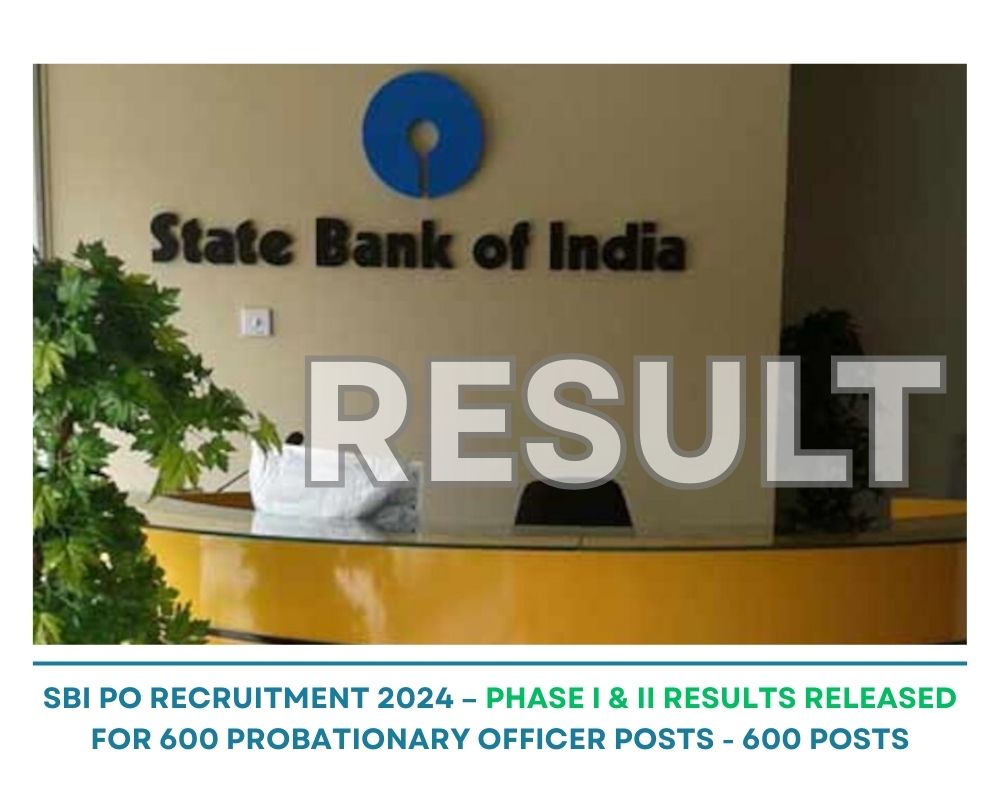 SBI PO Recruitment 2024 – Phase I & II Results Released for 600 Probationary Officer Posts