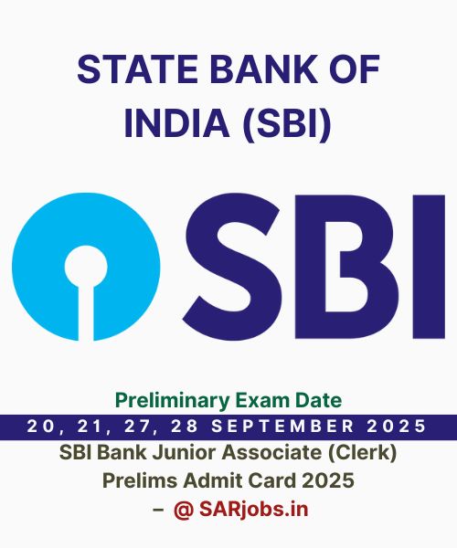 SBI Junior Associate (Clerk) Prelims Admit Card 2025 Release Expected Soon.
