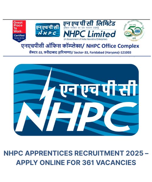 NHPC Hiring 361 Apprentices – Apply Online by 11 August 2025