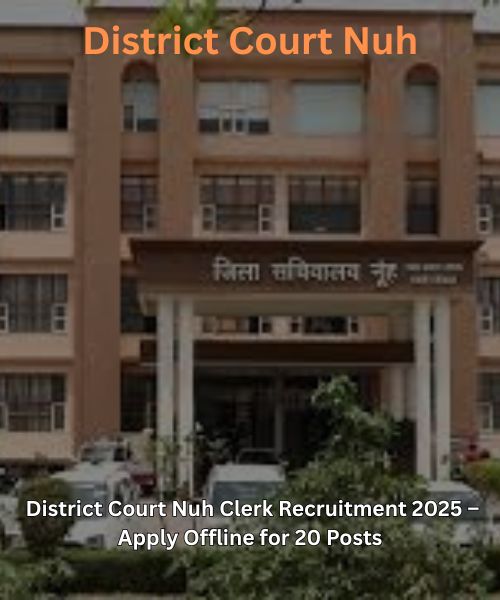District Court Nuh Clerk Recruitment 2025 – Apply Offline for 20 Posts