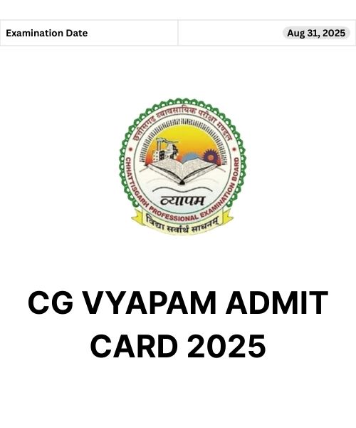 CG Vyapam Printing and Stationery Dept Admit Card 2025 Released