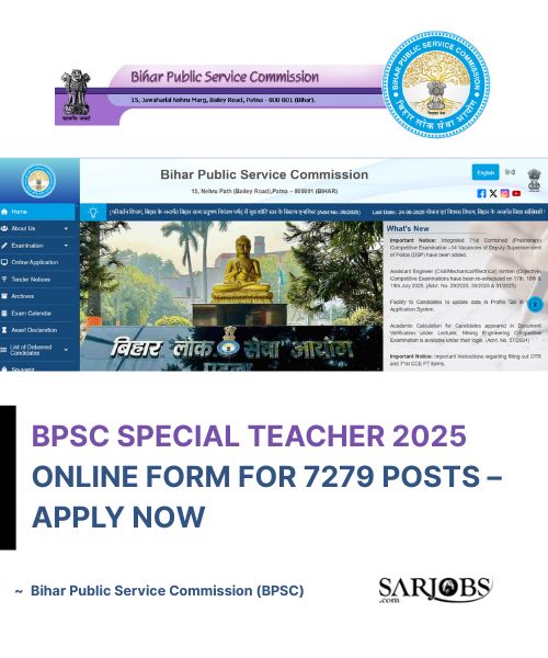 BPSC Special Teacher 2025 Online Form for 7279 Posts – Apply Now